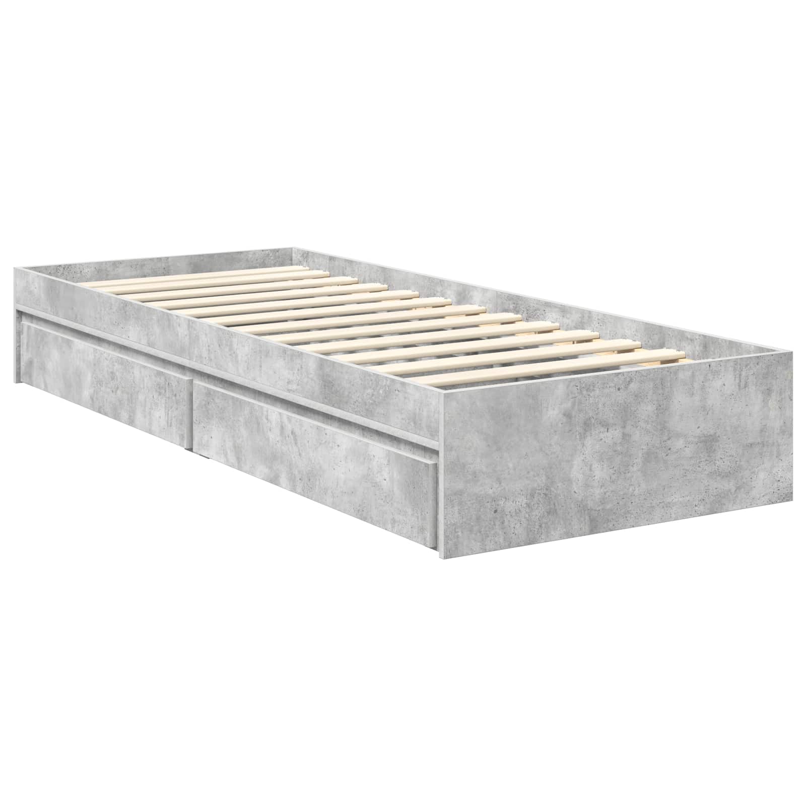 Krevet s od storage Betonski sivi 70 x 190 cm Konstruirano drvo