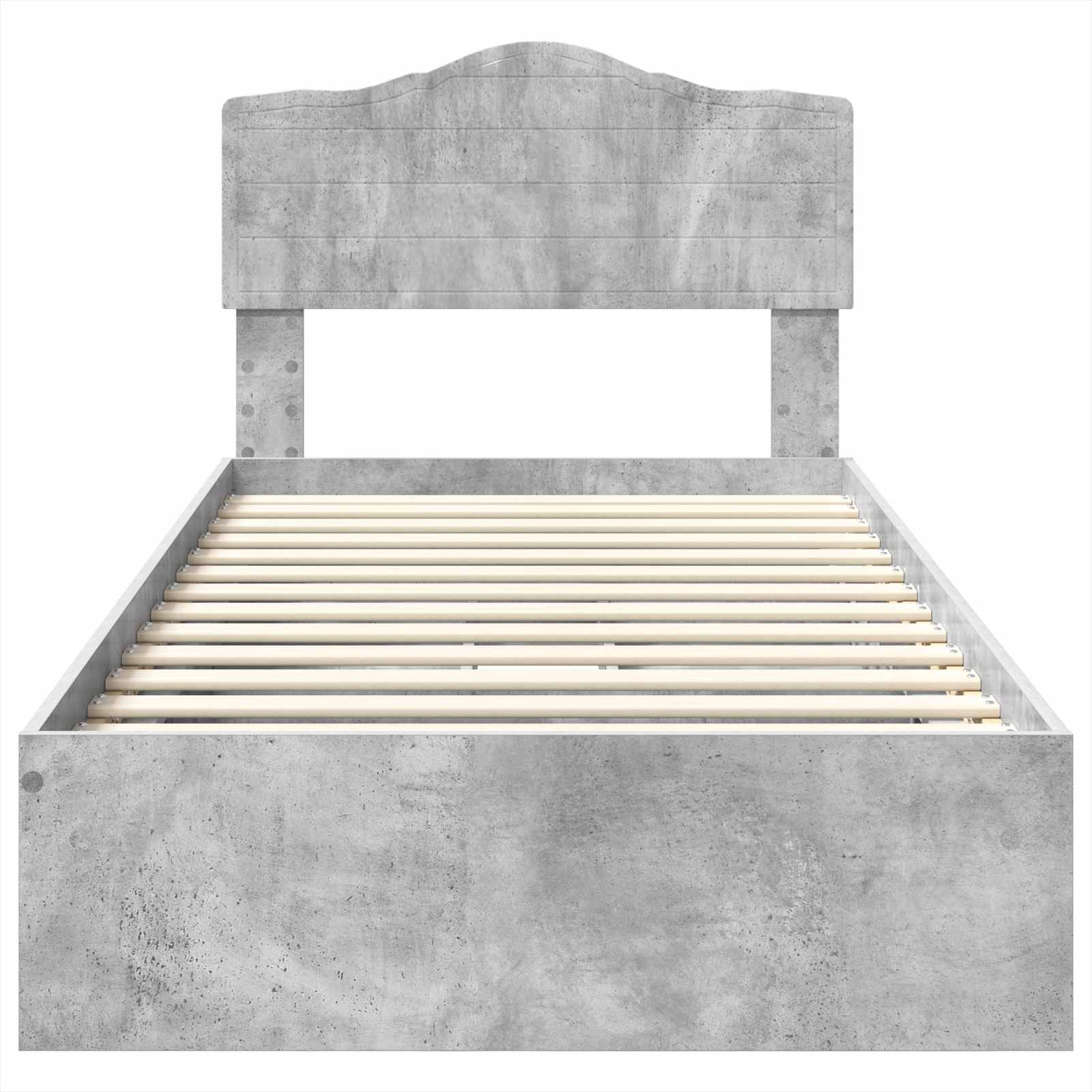 Krevet s od storage Betonski sivi 70 x 190 cm Konstruirano drvo