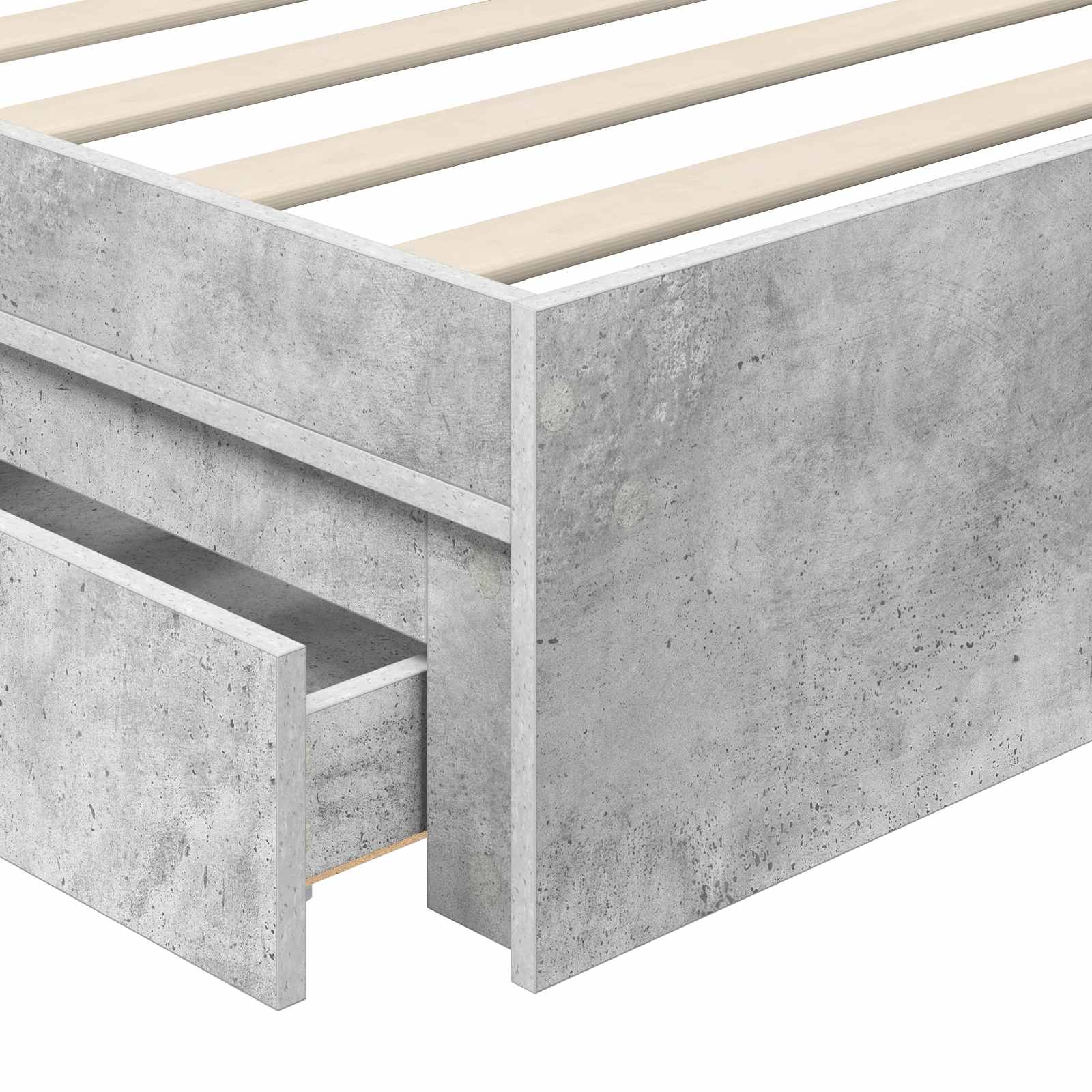 Krevet s od storage Betonski sivi 70 x 190 cm Konstruirano drvo