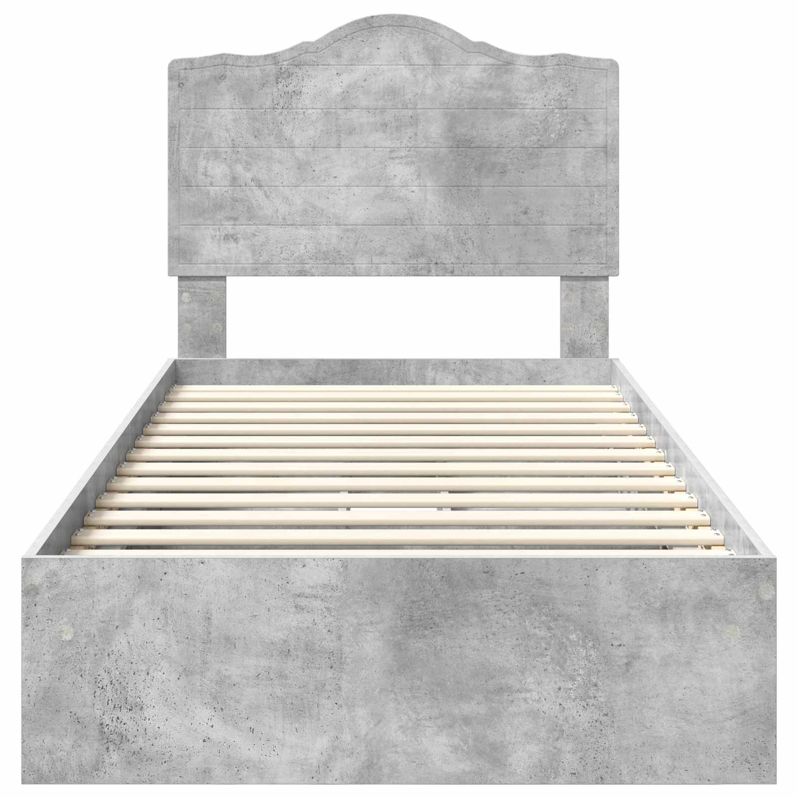 Krevet s od storage Betonski sivi 70 x 190 cm Konstruirano drvo