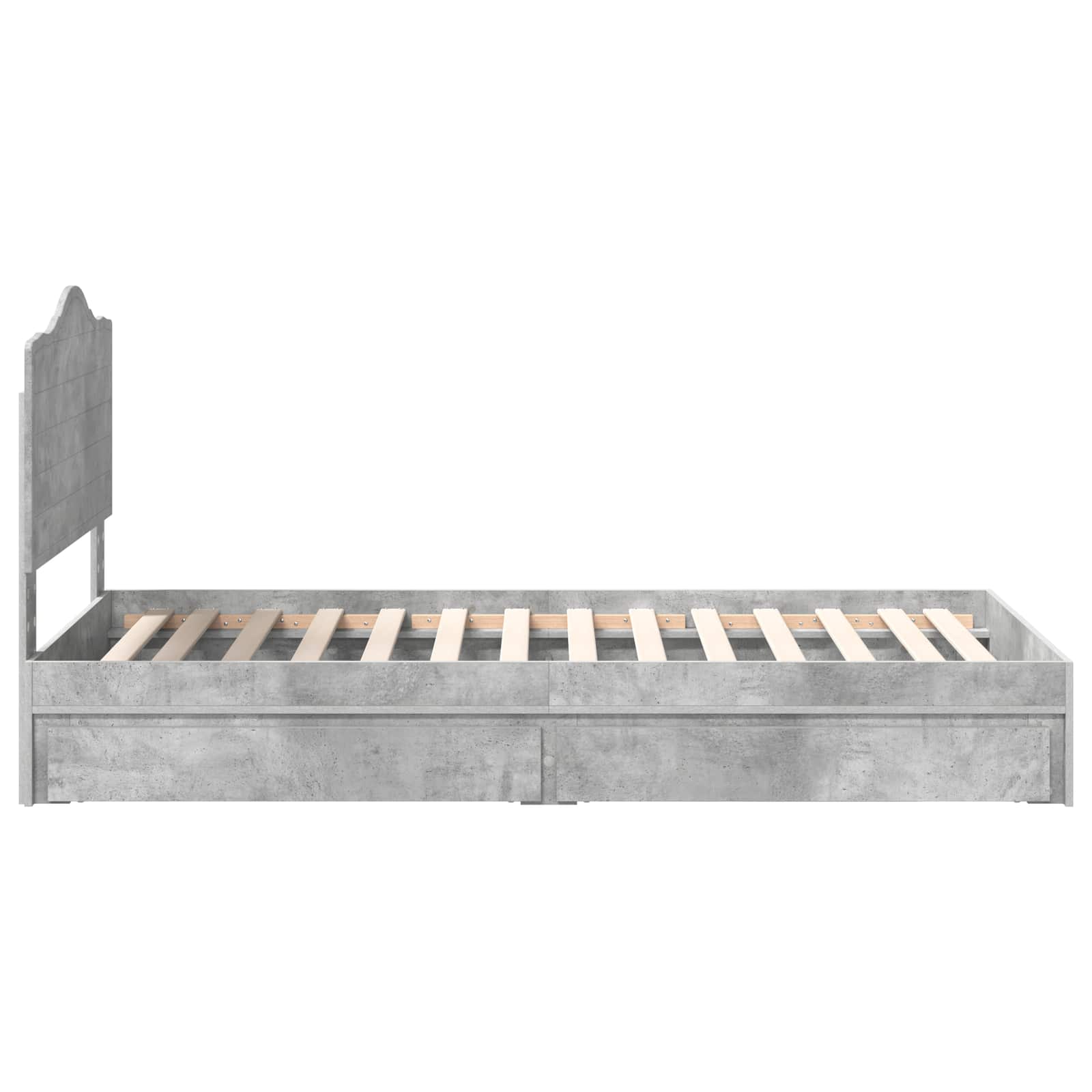 Krevet s od storage Betonski sivi 70 x 190 cm Konstruirano drvo
