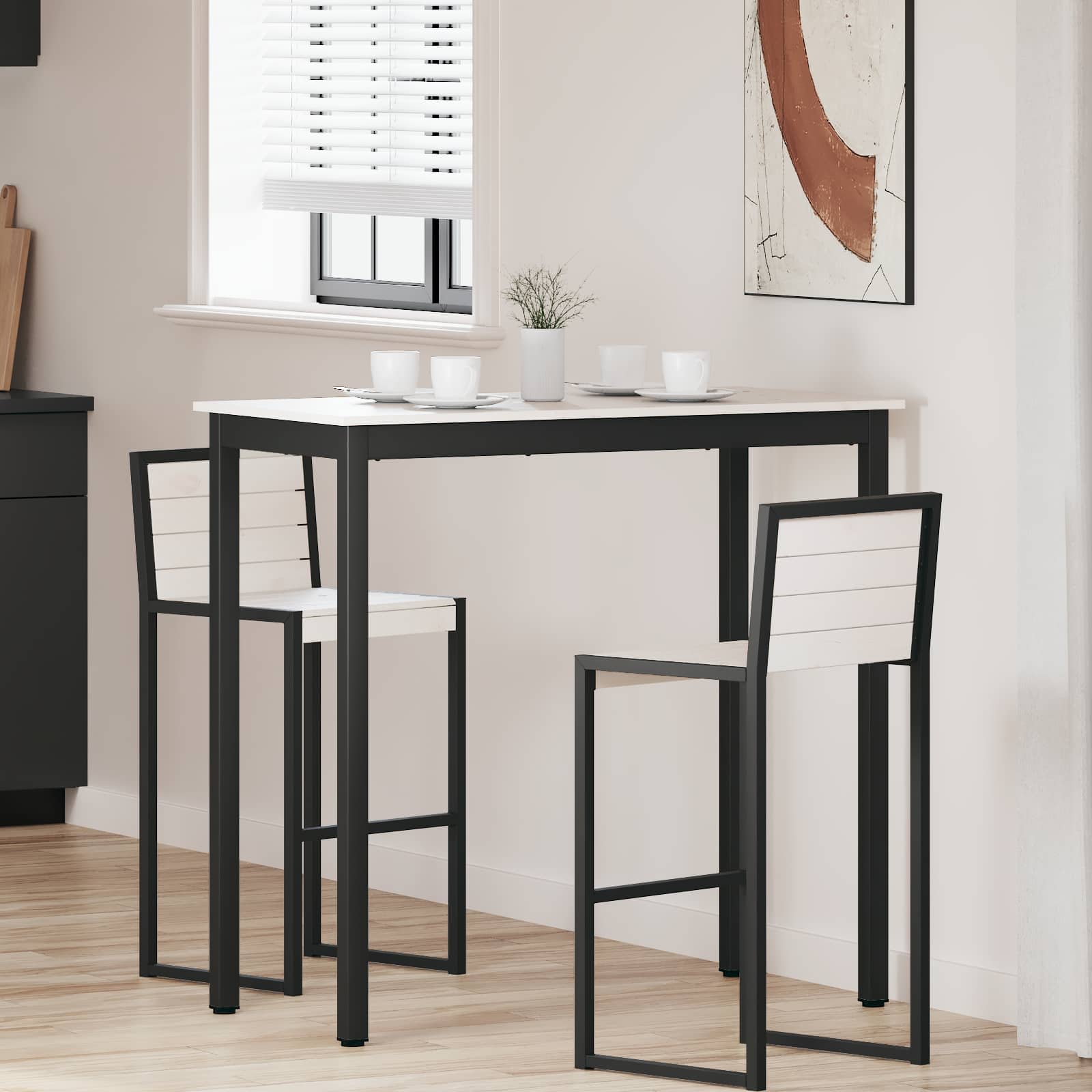 Stol za bar Bijelo 110 x 55 x 105 cm Čvrsto borovo drvo
