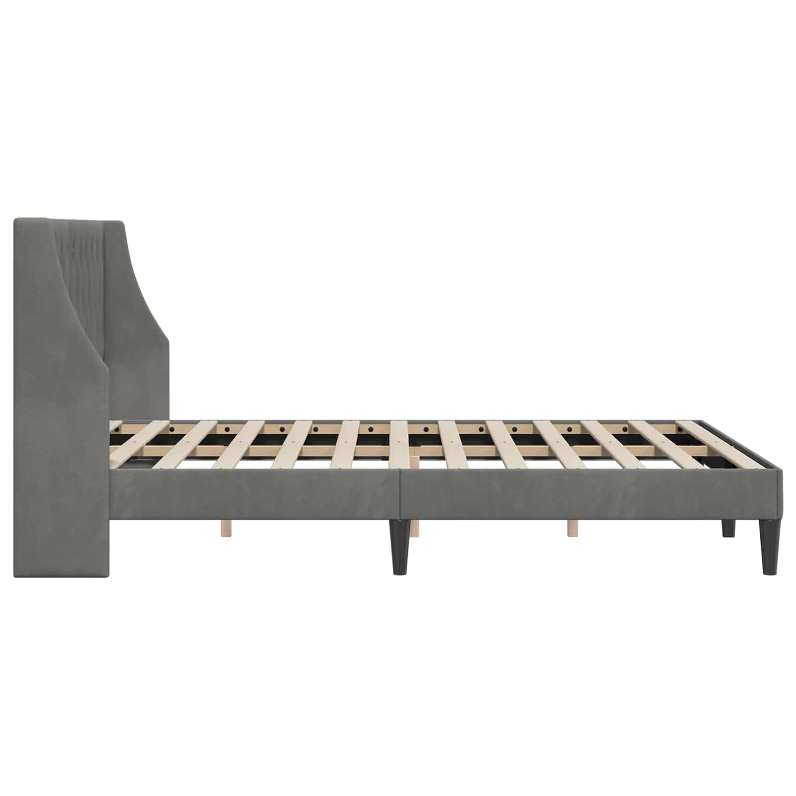 Krevetna konstrukcija s uzglavljem Tamno siva Baršun