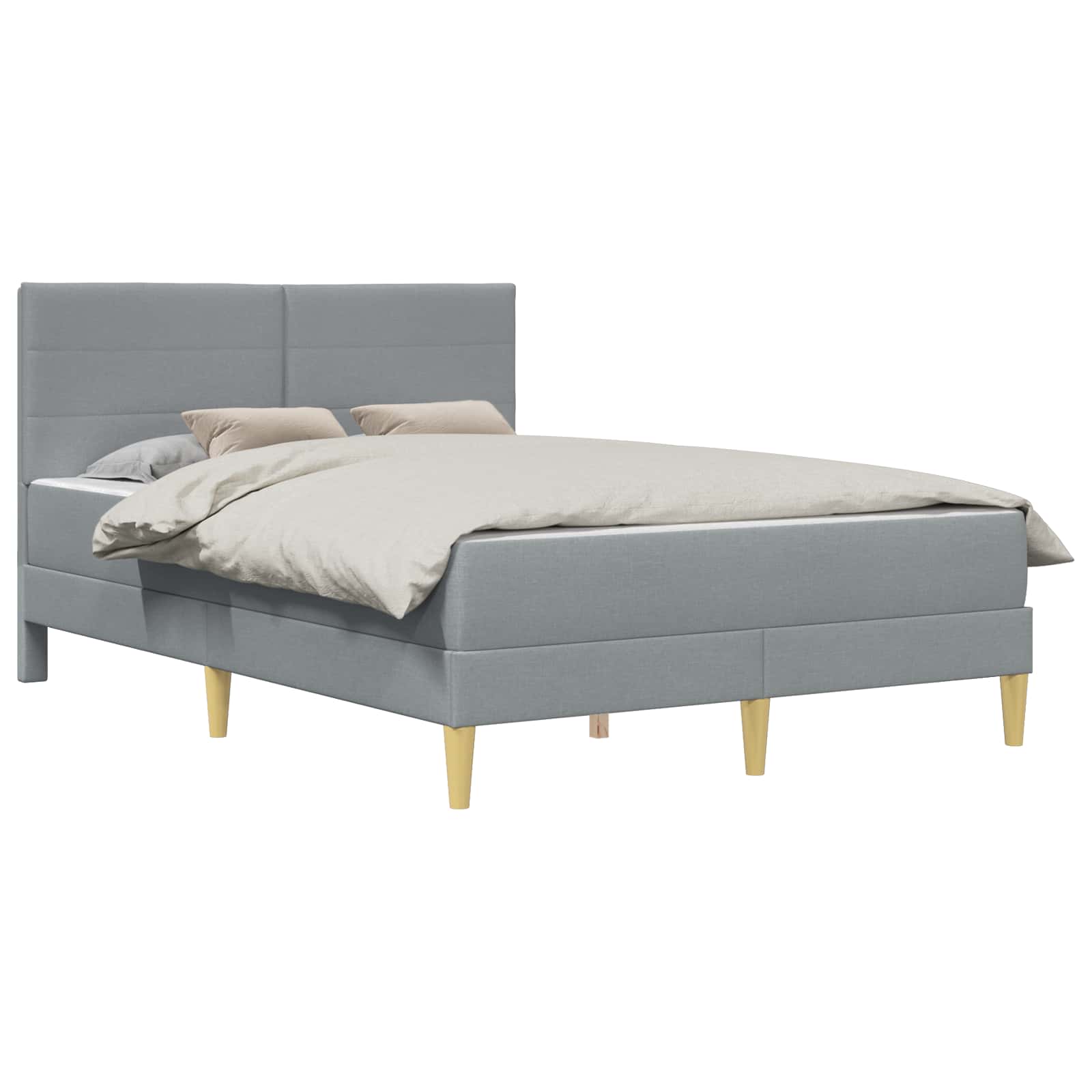 Krevetna konstrukcija Svijetlo siva 140 x 190 cm Poliester