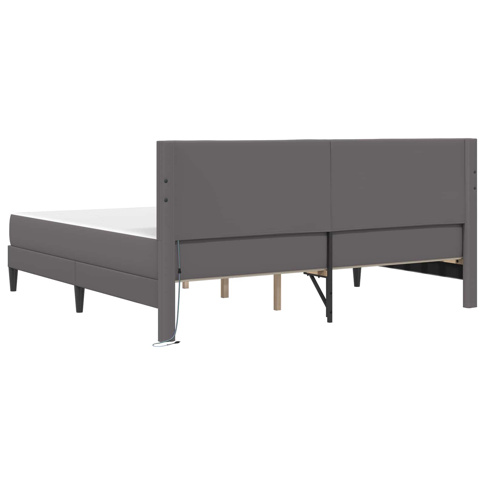 Krevetna konstrukcija Siva 200 x 200 cm Umjetna koža