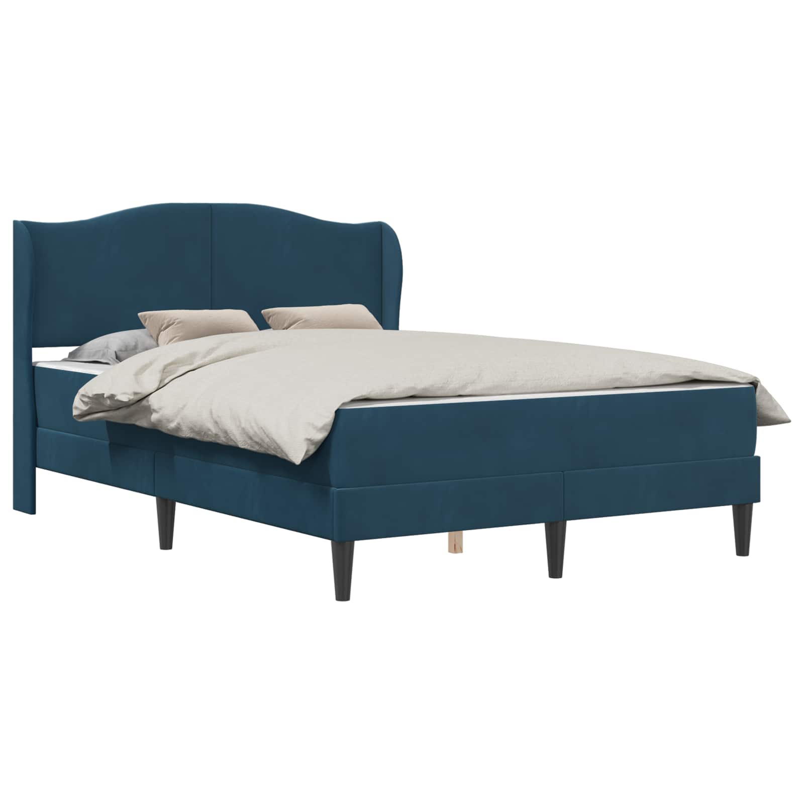 Krevetna konstrukcija 2 pcs Plava 120 x 190 cm Baršun