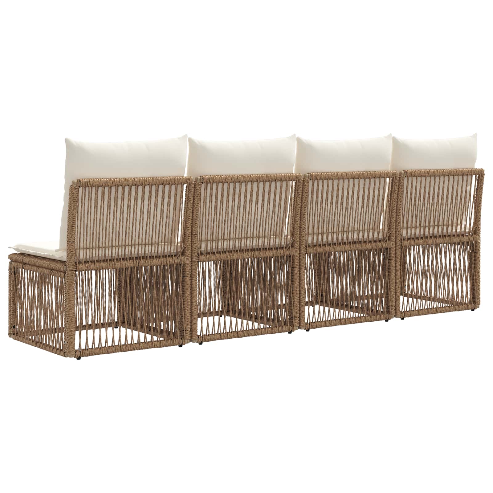 4-sjedala sofa 4 pcs 4-Broj sjedala Bež poliratan