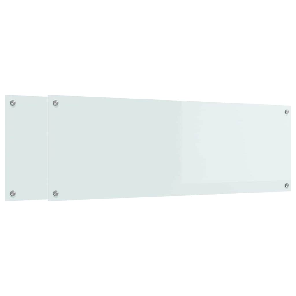 Kuhinjski zid 2 pcs Bijelo 120 x 40 cm Staklo otporno na udarce