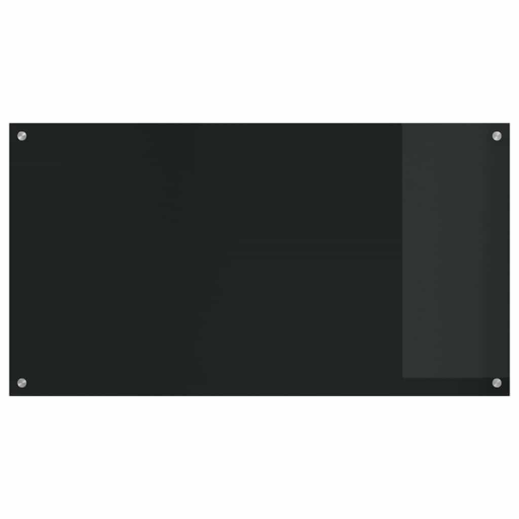 Kuhinjski zid 2 pcs Crna 110 x 60 cm Staklo otporno na udarce
