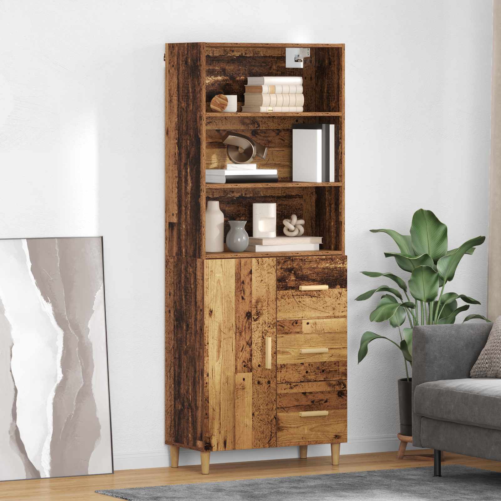 Highboard Staro drvo 69,5 x 32,5 x 180 cm Konstruirano drvo
