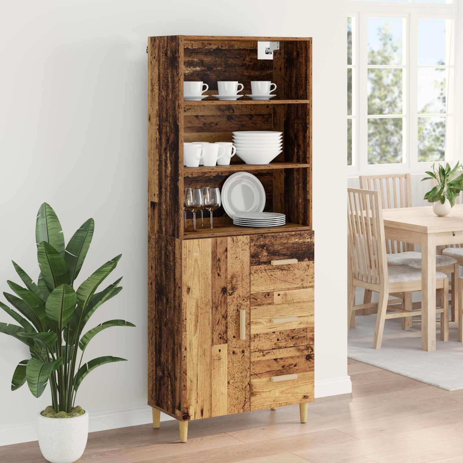 Highboard Staro drvo 69,5 x 32,5 x 180 cm Konstruirano drvo