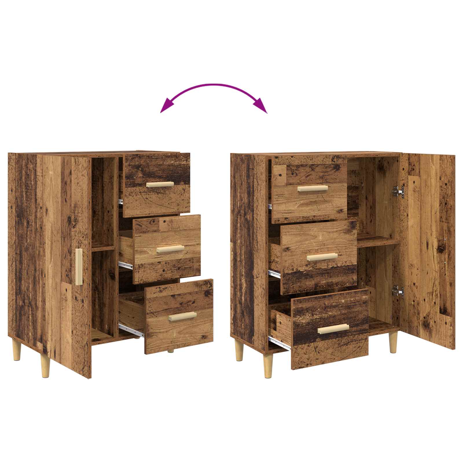 Highboard Staro drvo 69,5 x 32,5 x 180 cm Konstruirano drvo