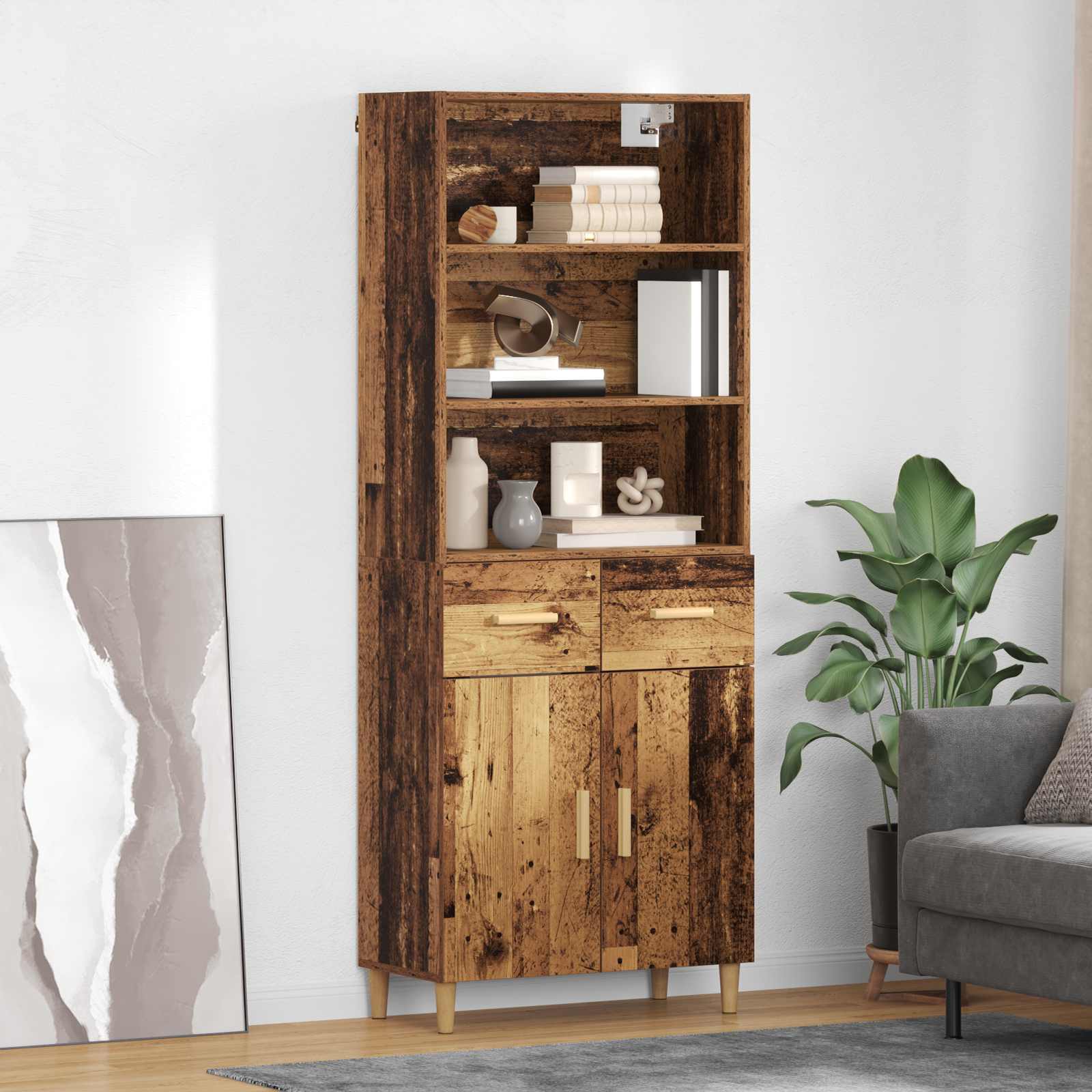 Highboard Staro drvo 69,5 x 32,5 x 180 cm Konstruirano drvo