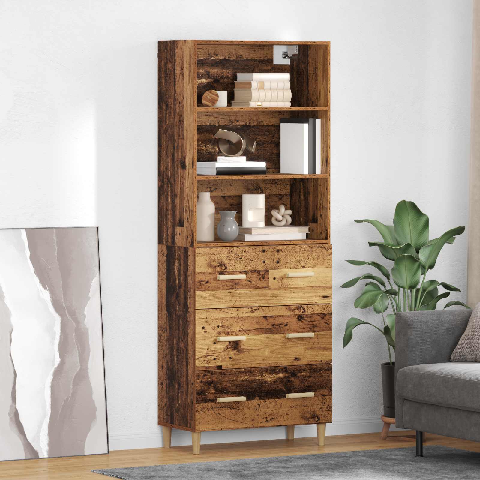 Highboard Staro drvo 69,5 x 32,5 x 180 cm Konstruirano drvo