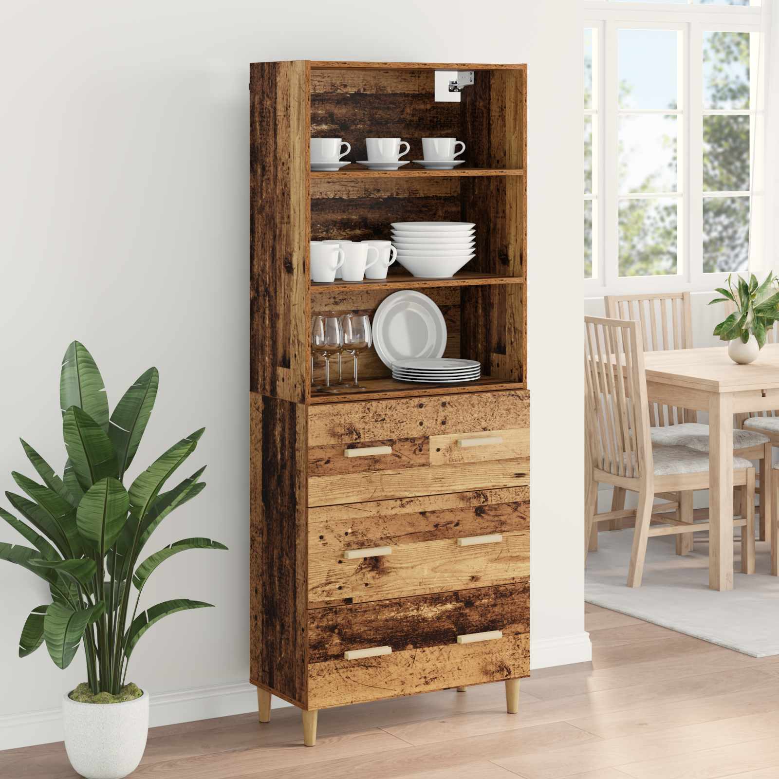 Highboard Staro drvo 69,5 x 32,5 x 180 cm Konstruirano drvo