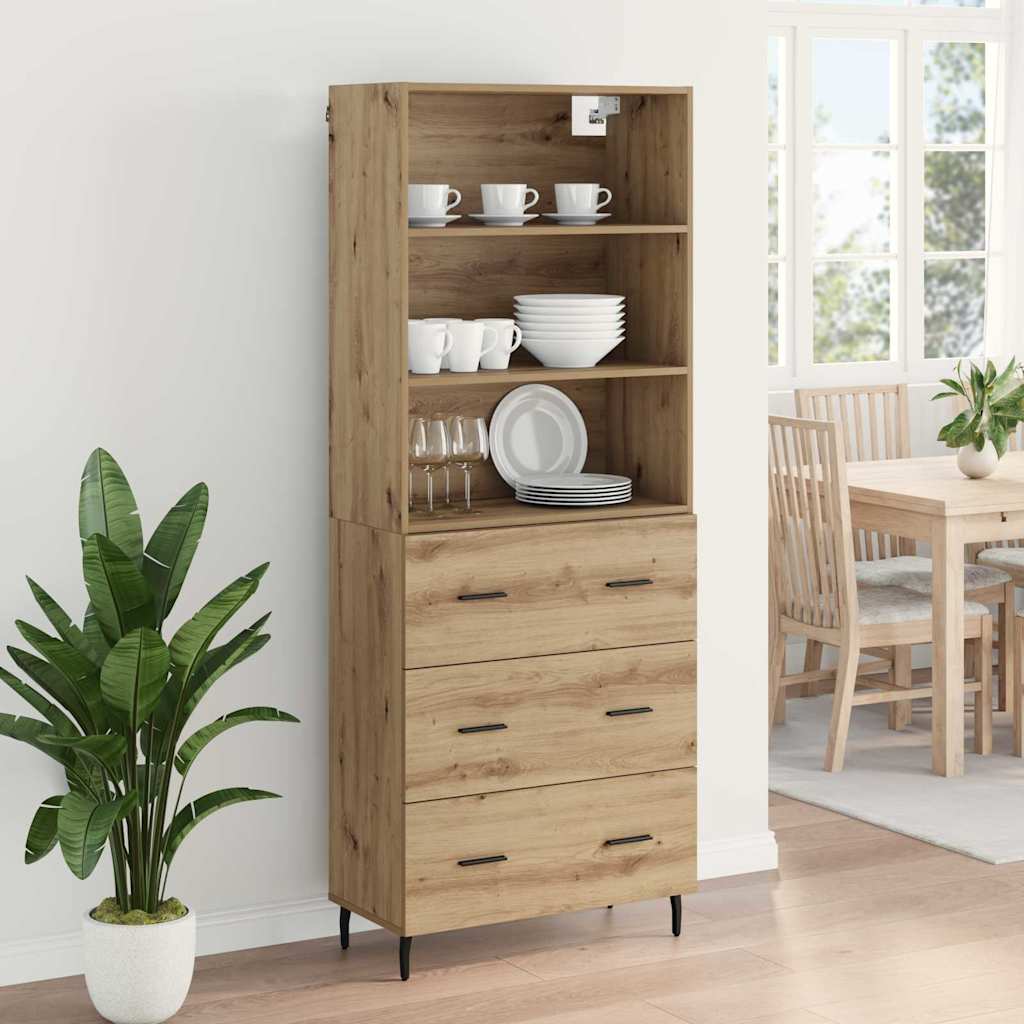 Highboard s ladicama Umjetnički hrast 69,5 x 34 x 180 cm