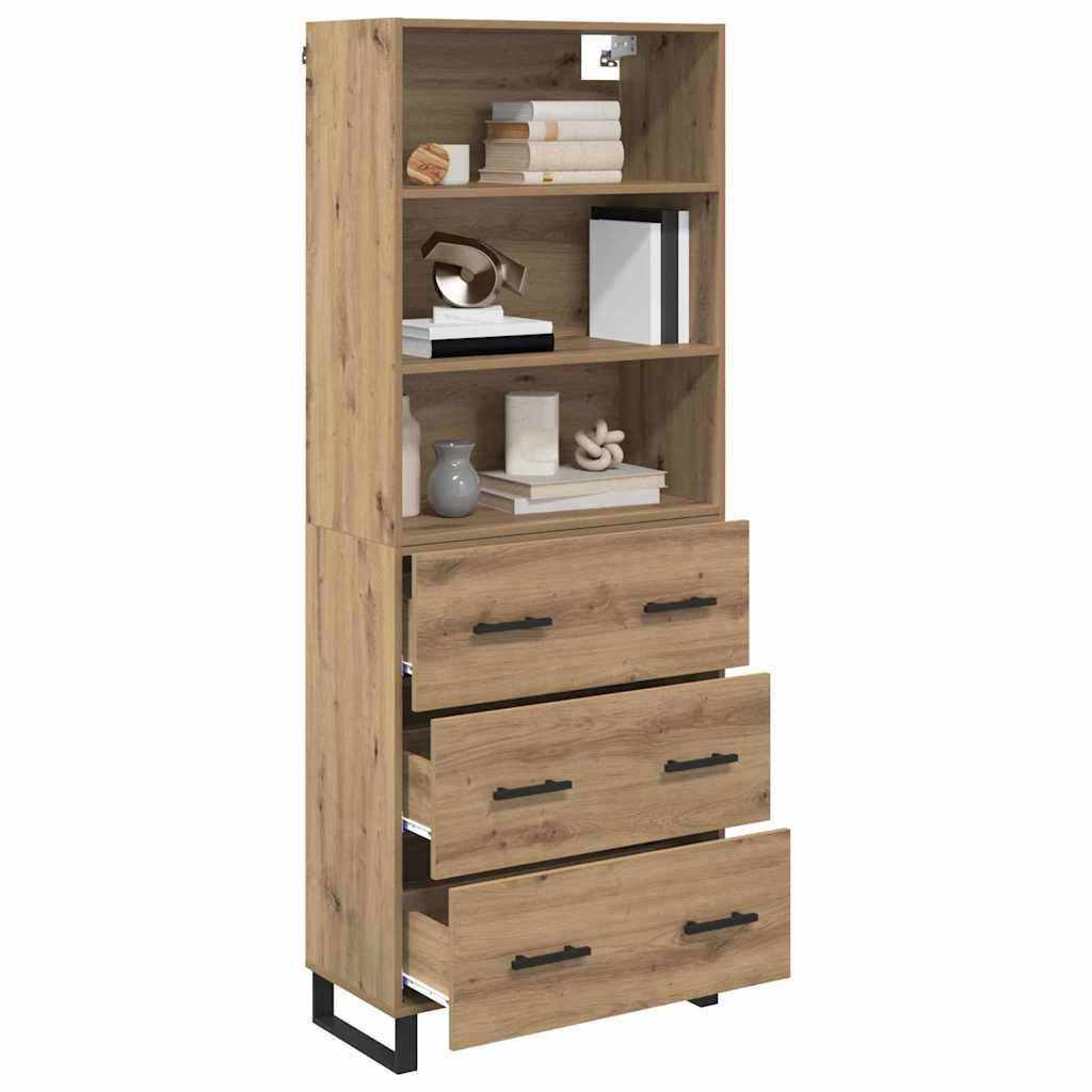 Highboard s ladicama Umjetnički hrast 69,5 x 34 x 180 cm