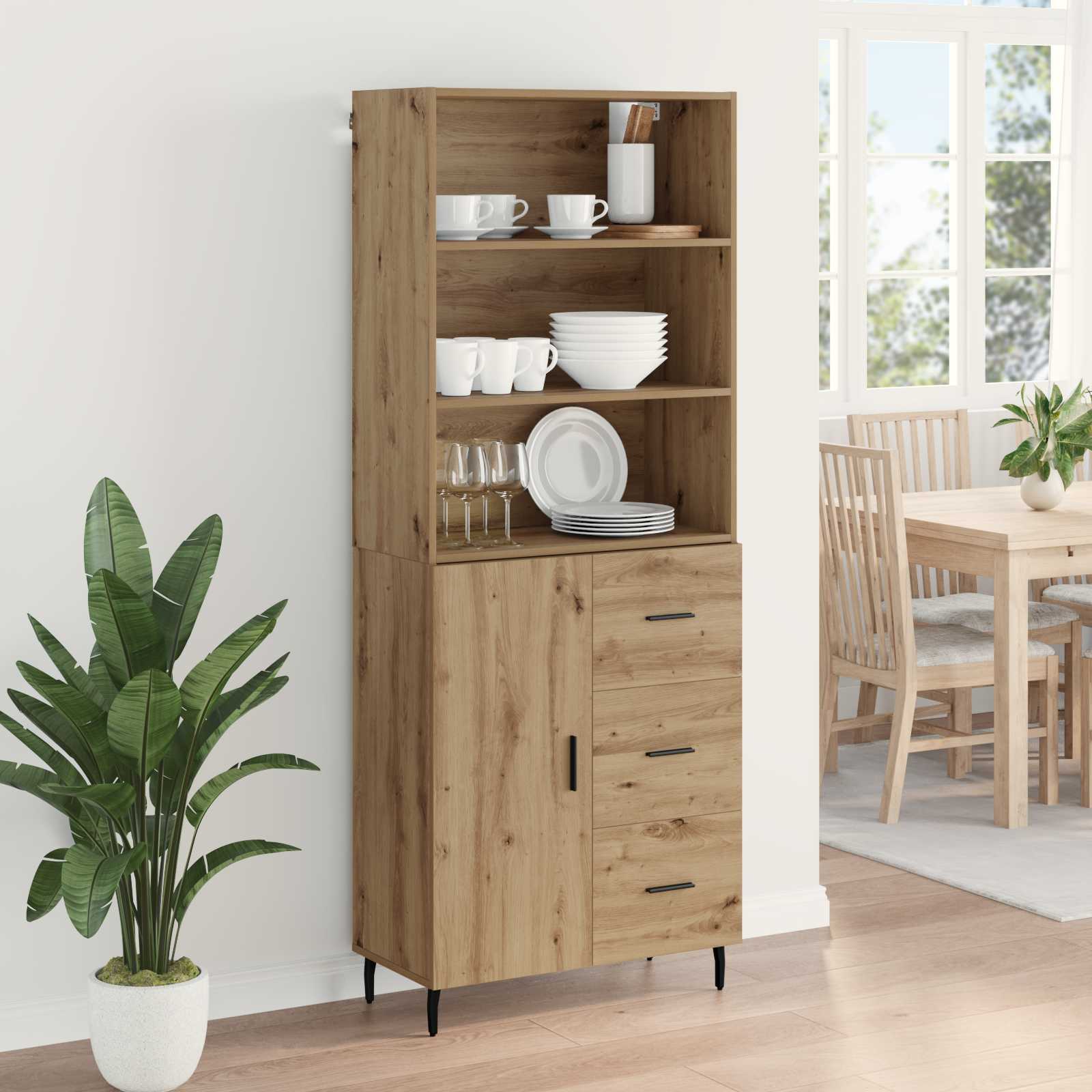 Highboard s ladicama Umjetnički hrast 69,5 x 34 x 180 cm