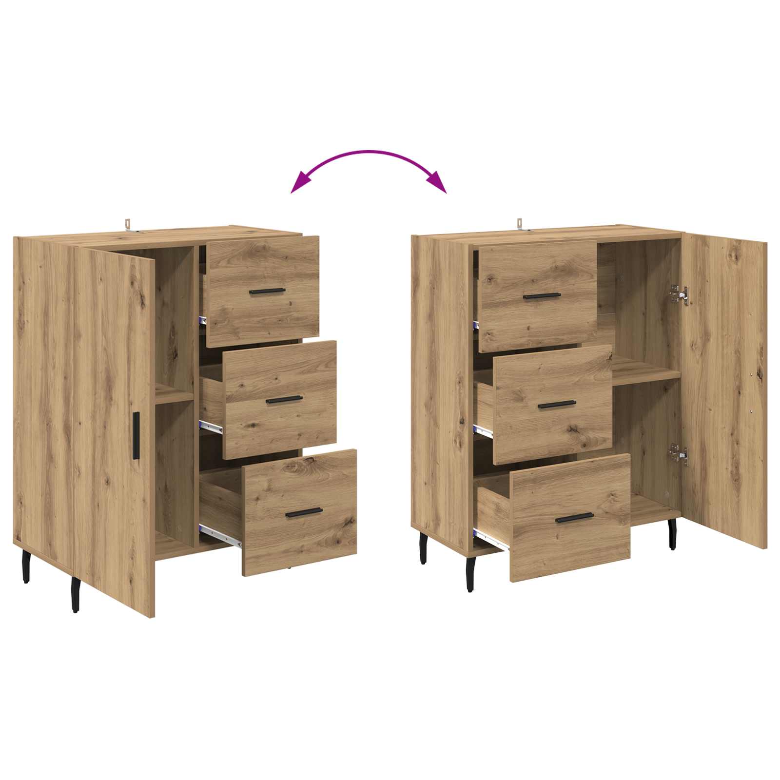 Highboard s ladicama Umjetnički hrast 69,5 x 34 x 180 cm
