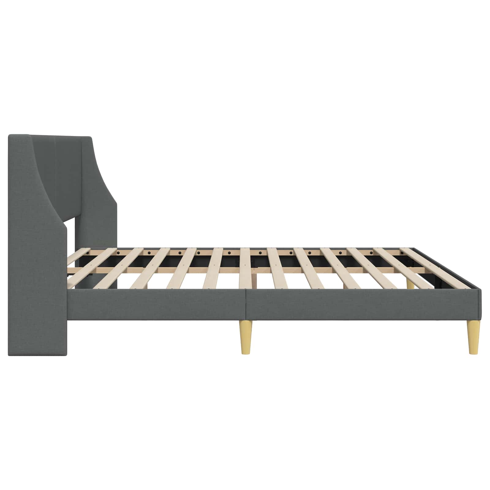 Krevetna konstrukcija Tamnosiva 183 x 213 cm Tkanina
