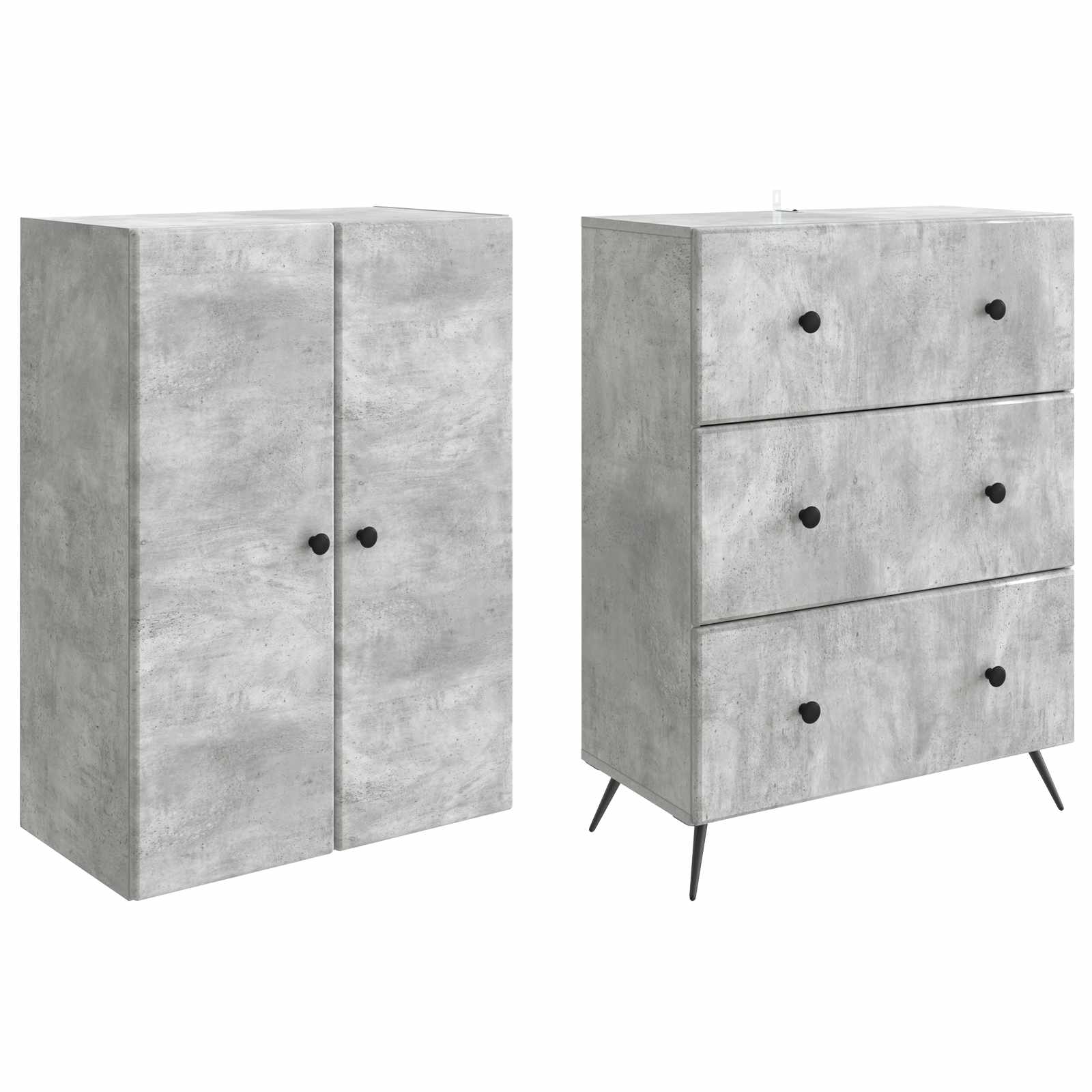Set ormara 2 pcs Betonska siva 66 x 34,5 x 90 cm