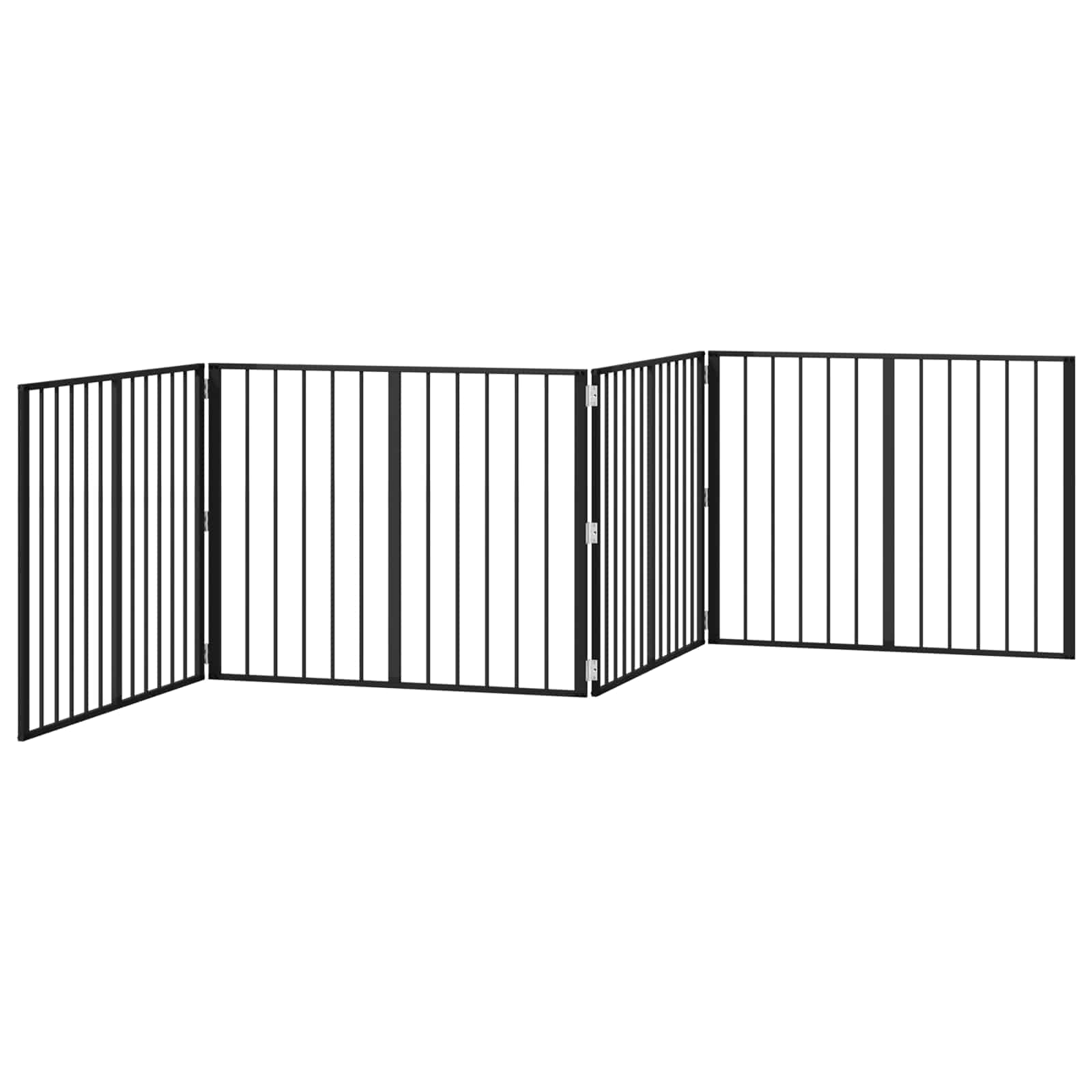 Vrata za pse 4 pcs Crna 100 x 80 cm Cinkani čelik