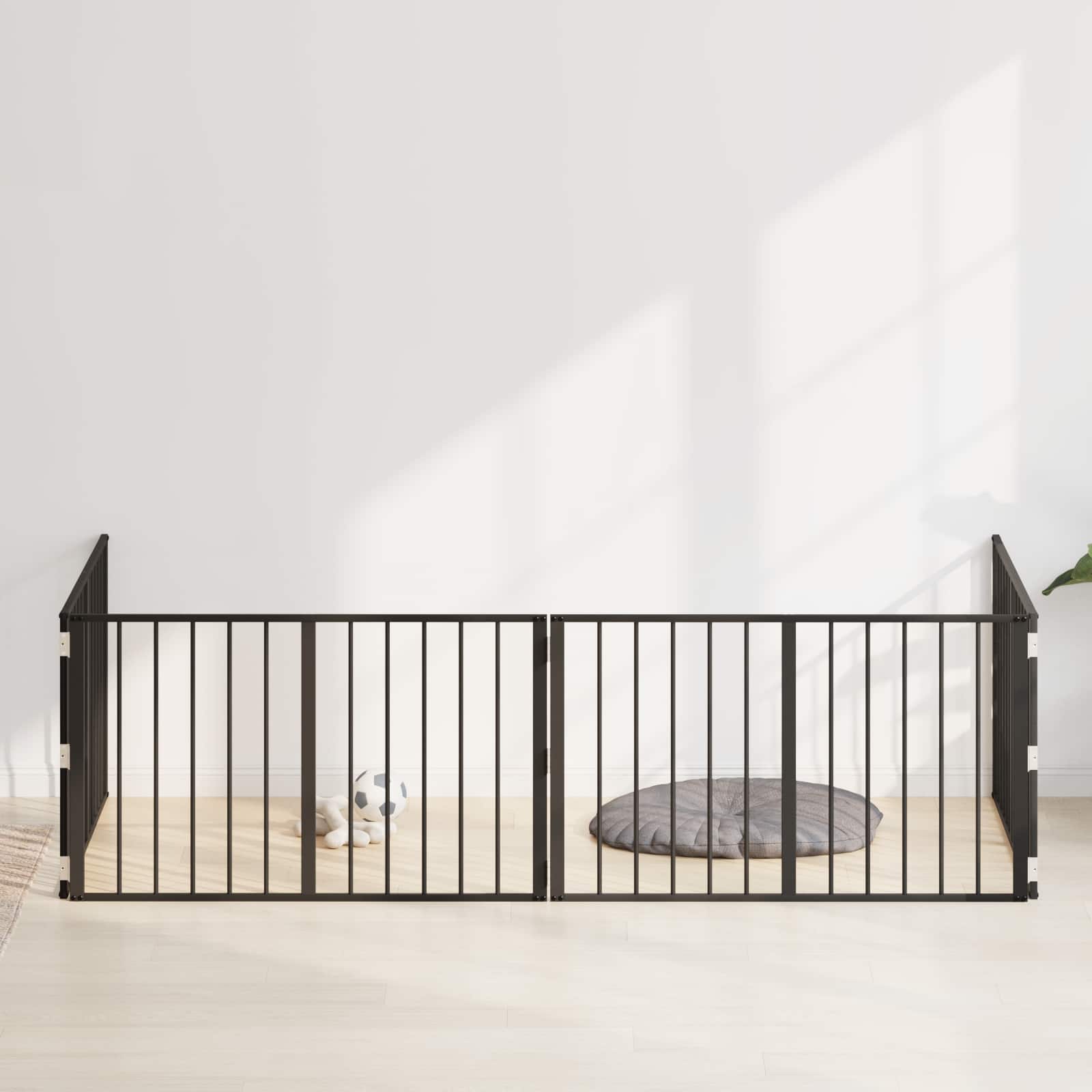 Vrata za pse 4 pcs Crna 100 x 60 cm Cinkani čelik