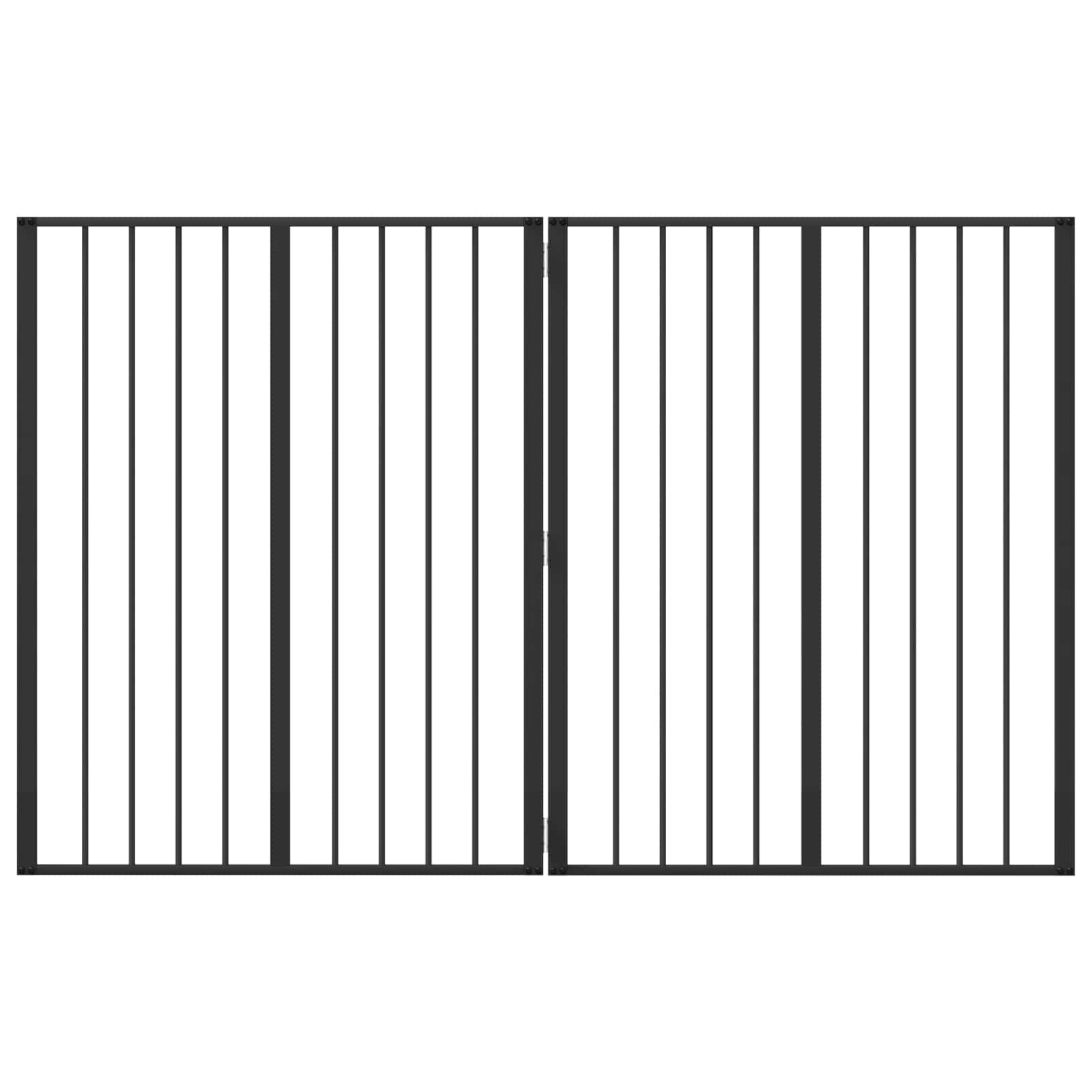 Vrata za pse 2 pcs Crna 80 x 100 cm Cinkani čelik