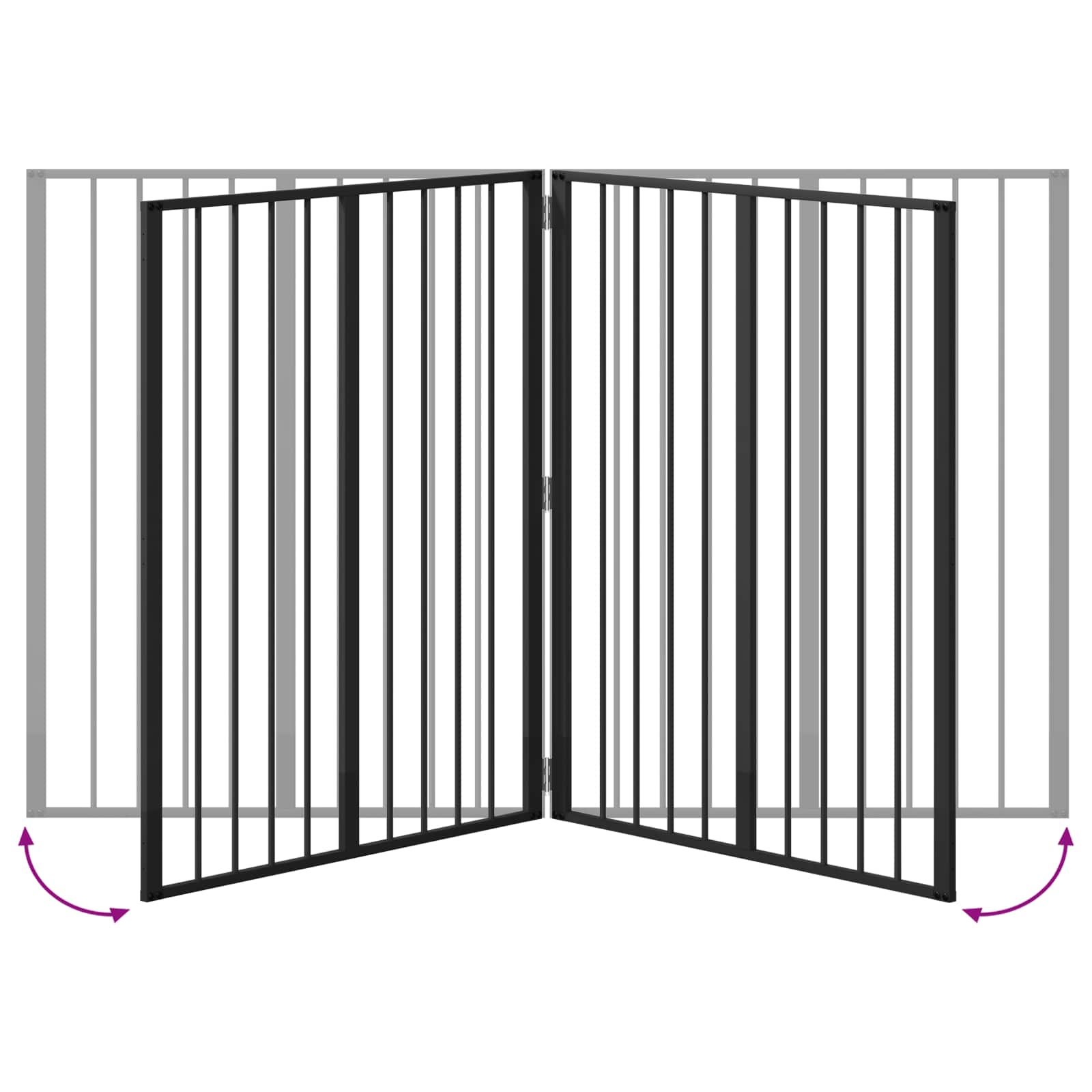 Vrata za pse 2 pcs Crna 80 x 100 cm Cinkani čelik