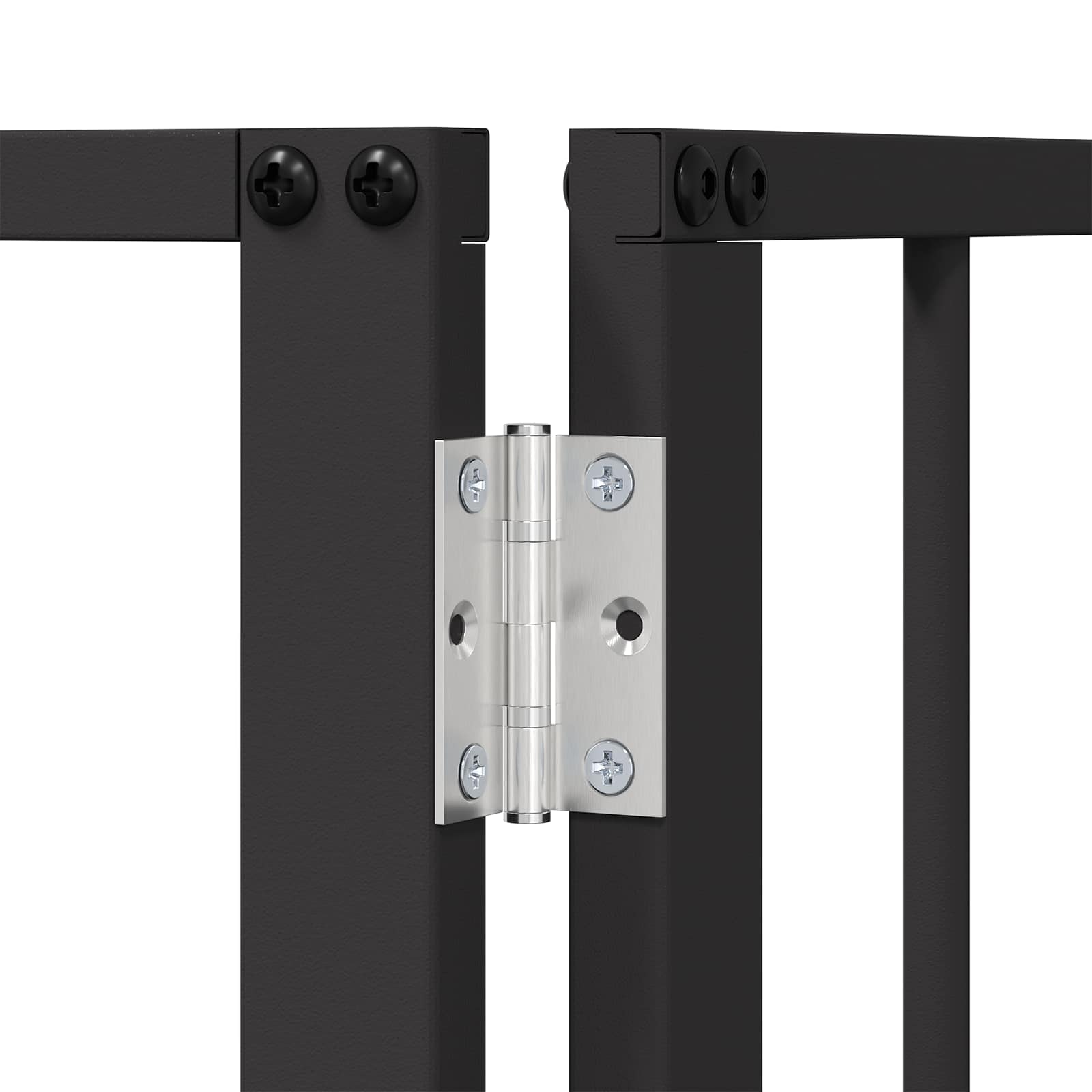 Vrata za pse 4 pcs Crna 80 x 100 cm Cinkani čelik