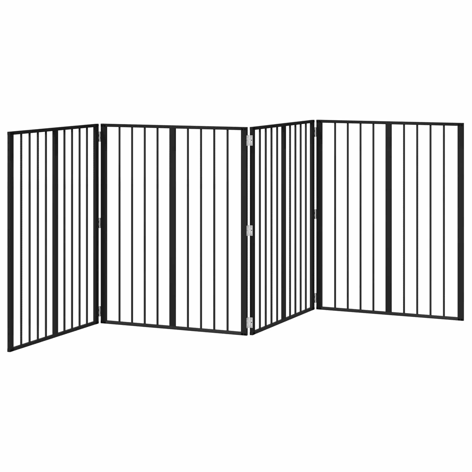 Vrata za pse 4 pcs Crna 80 x 100 cm Cinkani čelik