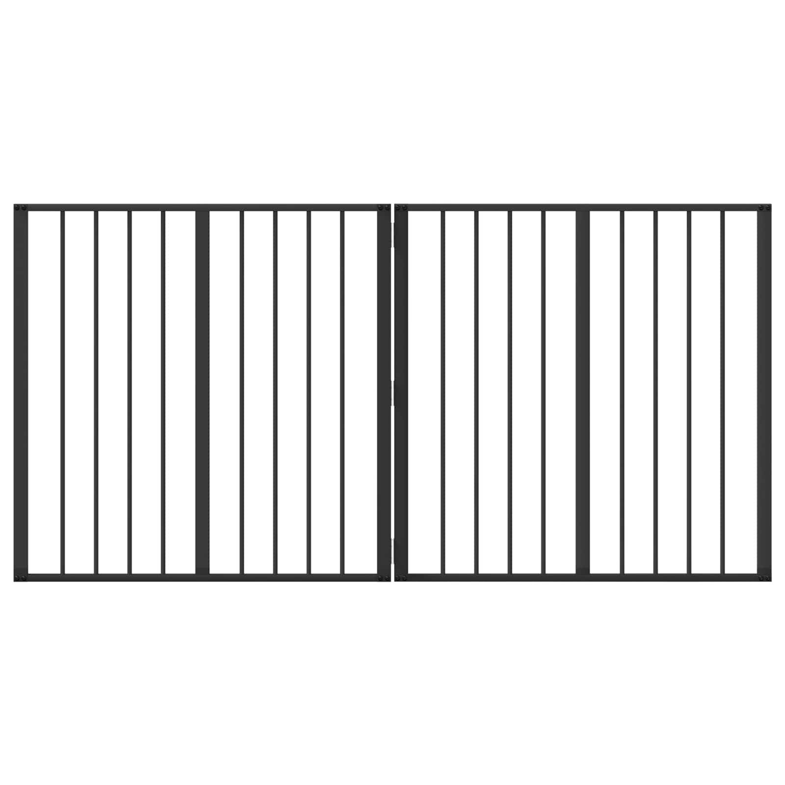 Vrata za pse 2 pcs Crna 80 x 80 cm Cinkani čelik