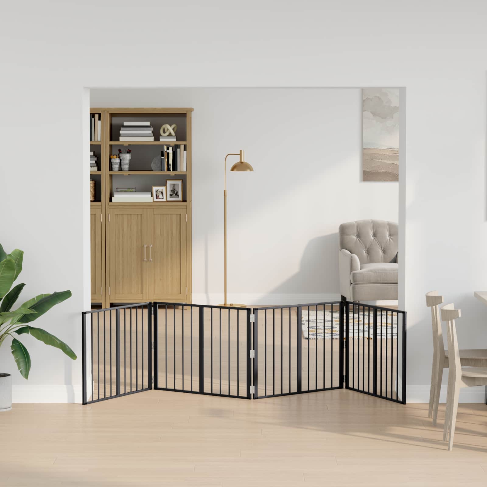 Vrata za pse 4 pcs Crna 80 x 60 cm Cinkani čelik