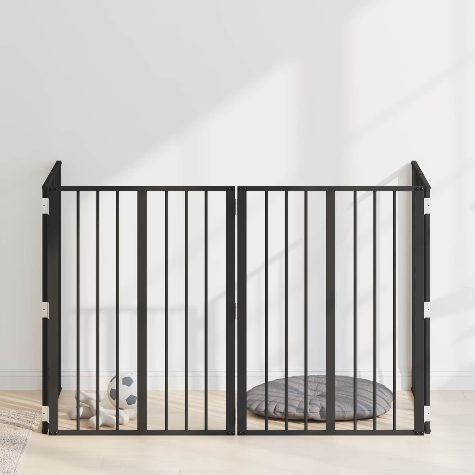 Vrata za pse 4 pcs Crna 60 x 80 cm Cinkani čelik