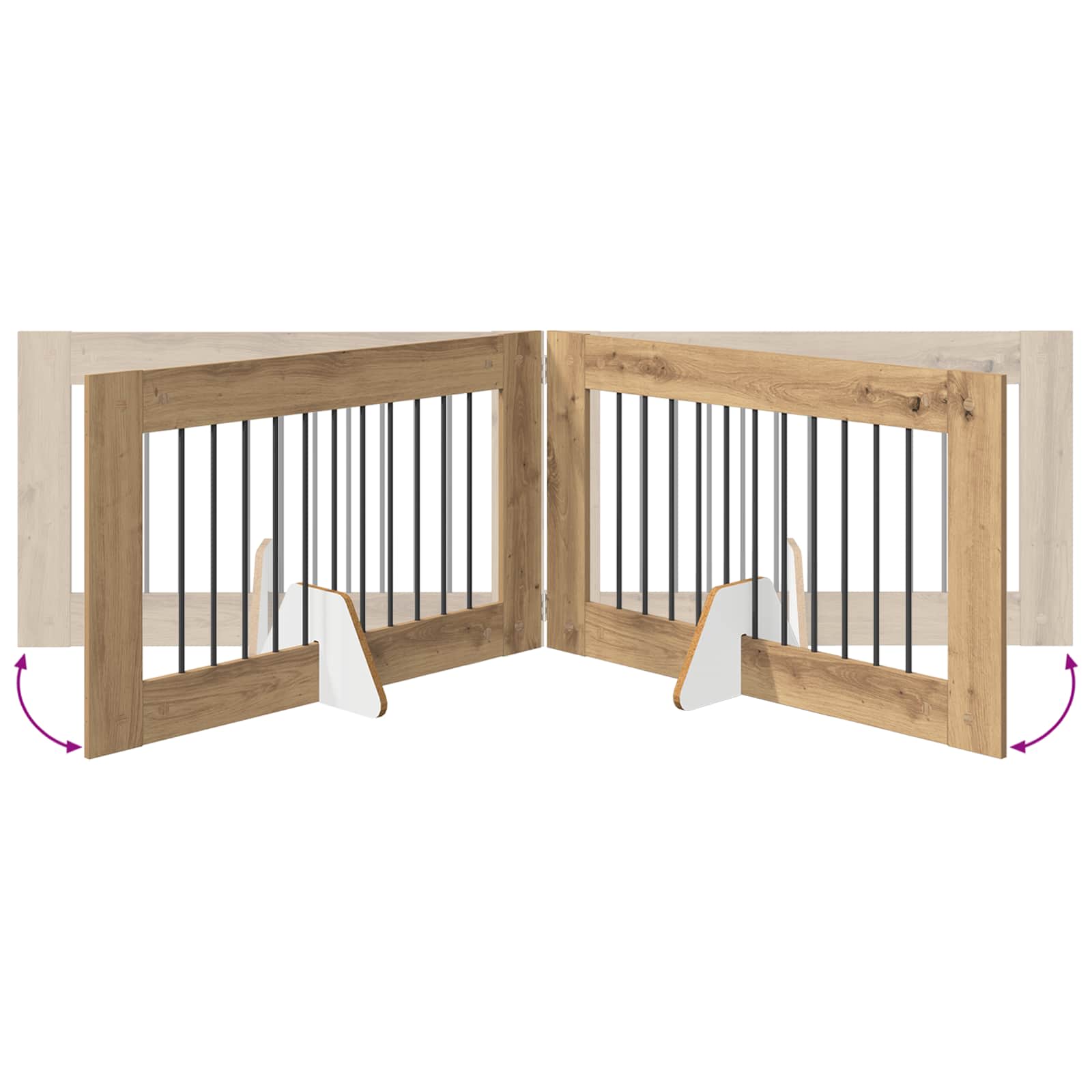 Vrata za pse s postoljem 2 pcs Hrast artisan 100 x 60 cm