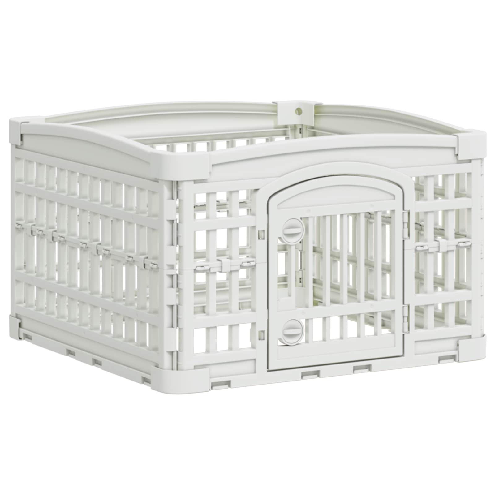 Igraonica za pse s 4 panela Bijela 63 x 63 x 40 cm Plastika