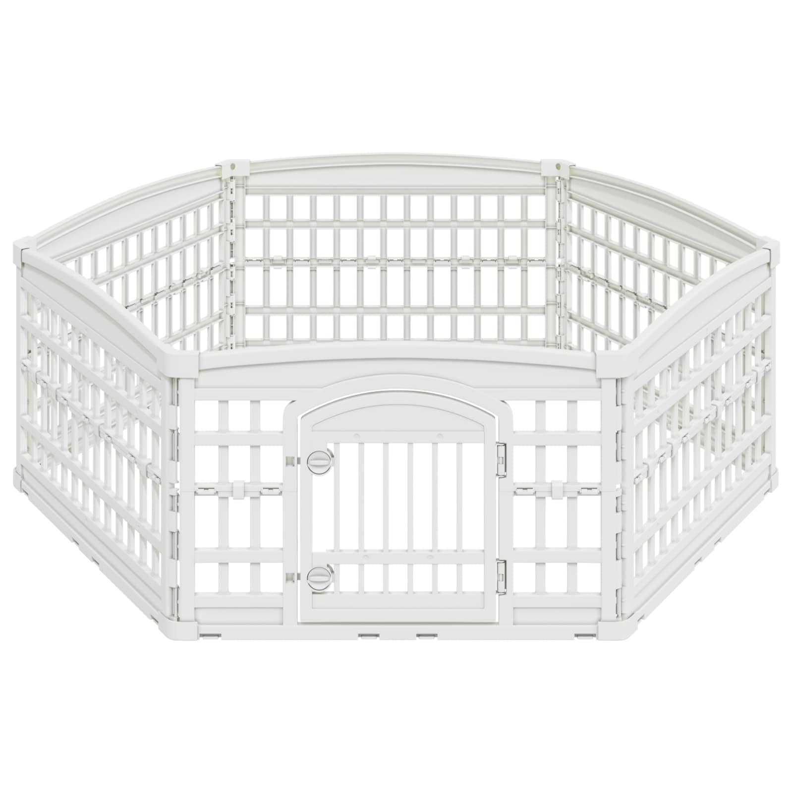 Ograda za Pse s 6 Panoa Bijela 179 x 151 x 58 cm Plastika