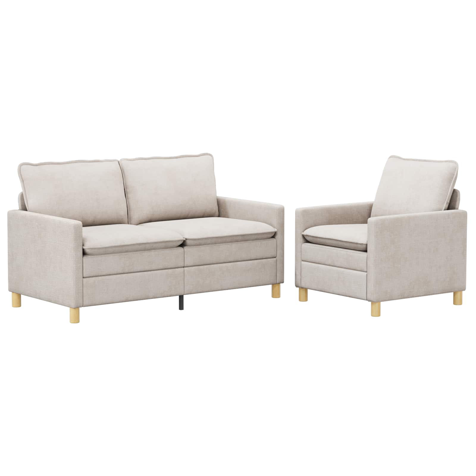 Set sofe 2 pcs Krem Poliester