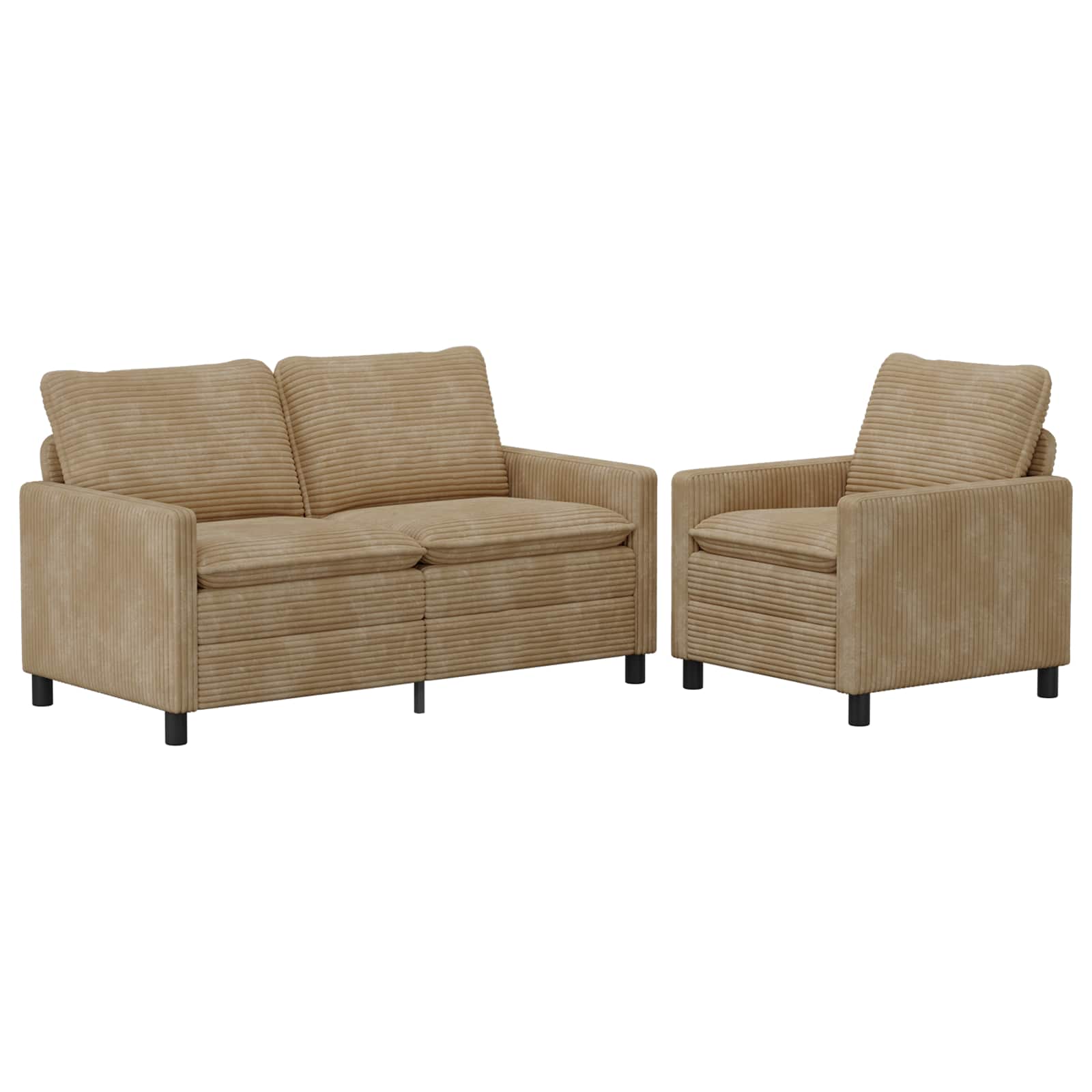 Set sofe 2 pcs Sivosmeđa Poliester