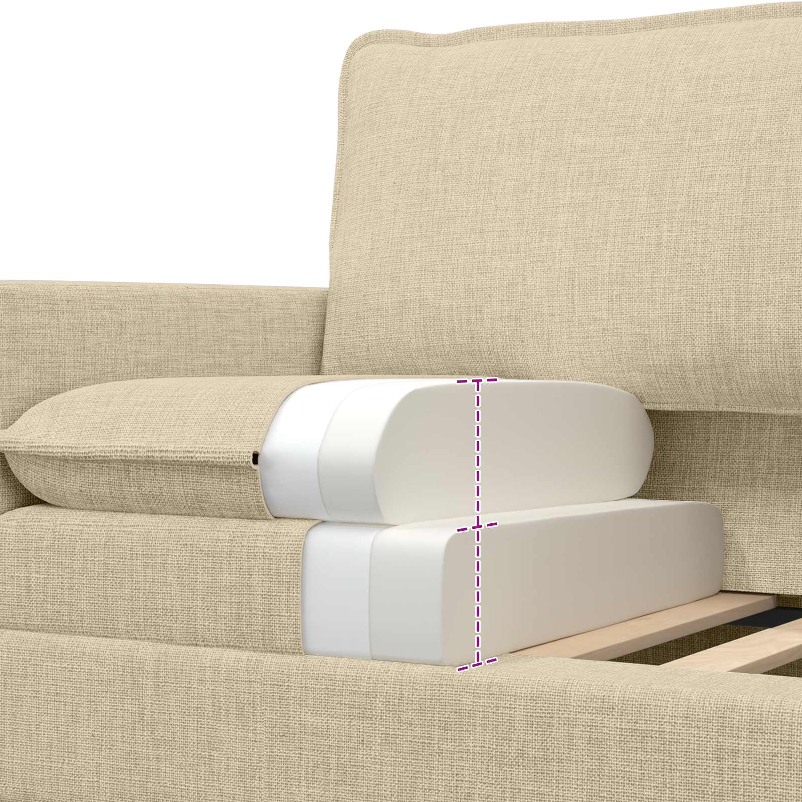 Sofa Krem 76 x 81 x 87,5 cm Tkanina