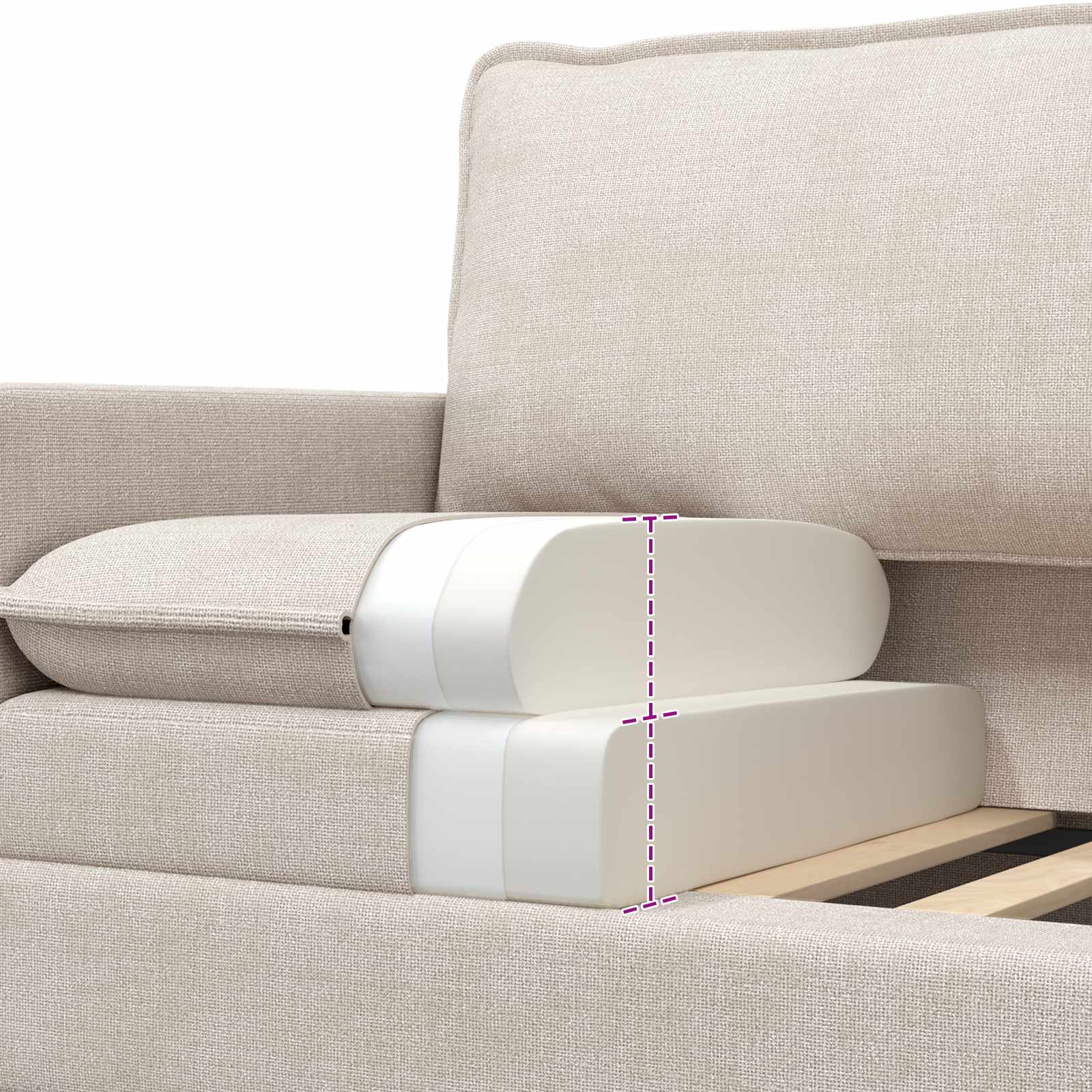 Sofa Krem 126 x 81 x 87,5 cm Poliester
