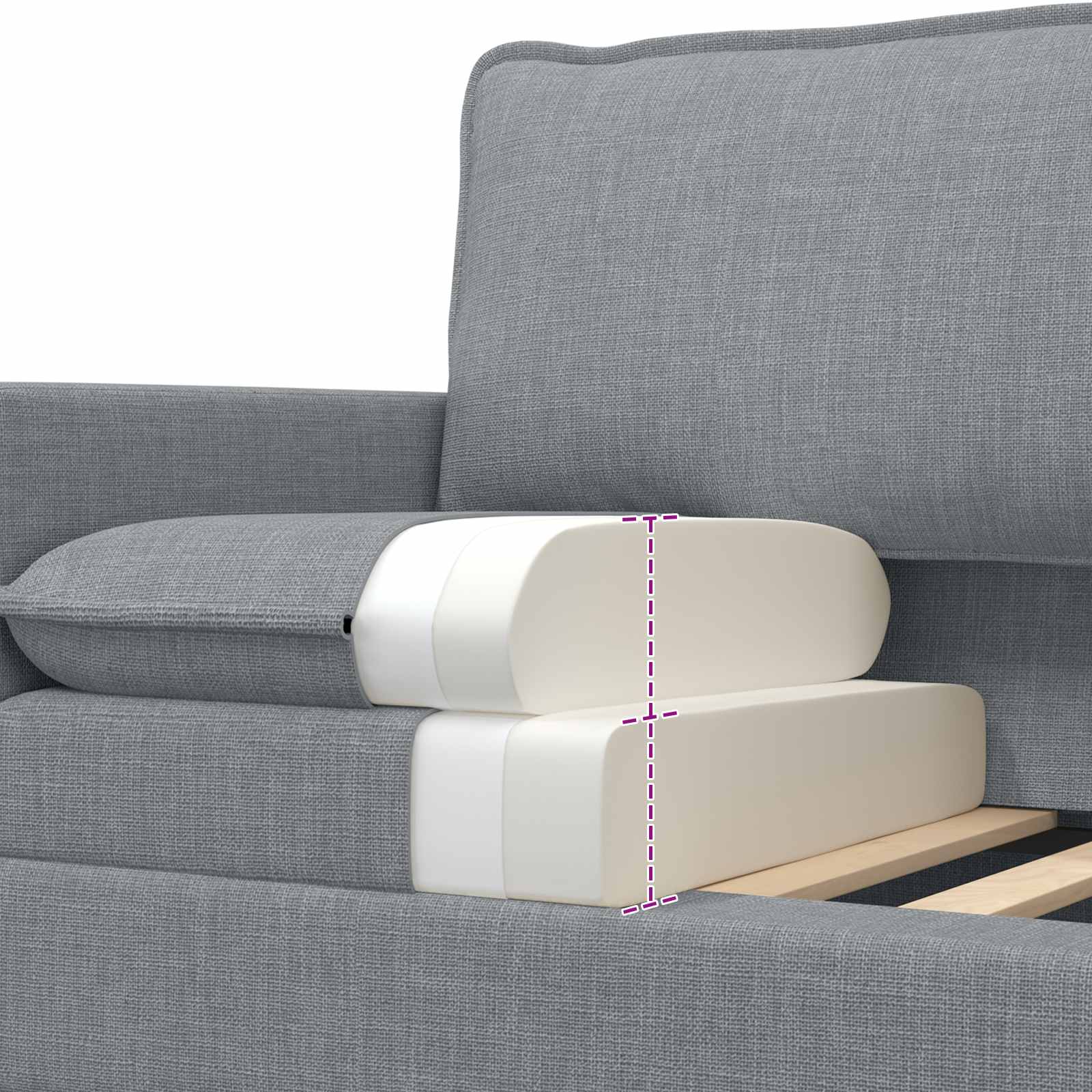 Sofa Svjetlosiva 196 x 81 x 87,5 cm Tkanina
