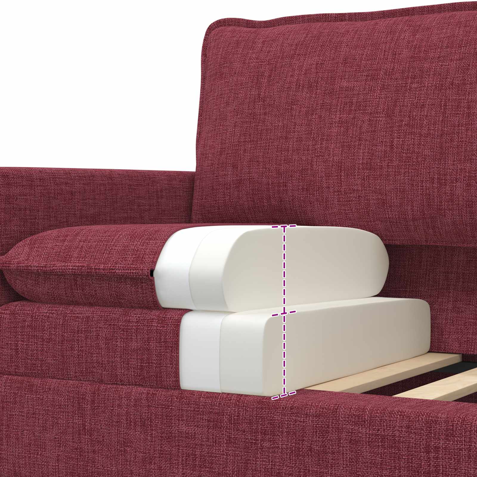 Sofa Vinska crvena 196 x 81 x 87,5 cm Tkanina