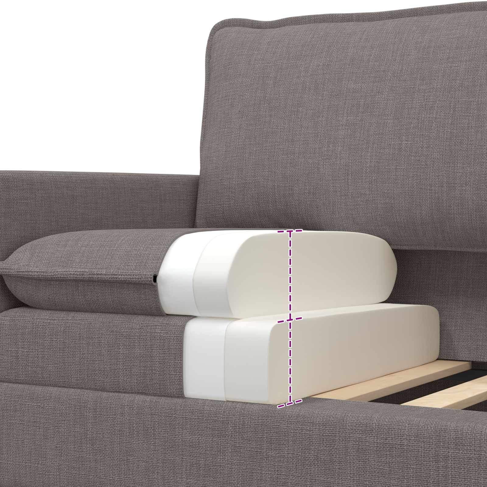 Sofa Sivosmeđa 196 x 81 x 87,5 cm Tkanina
