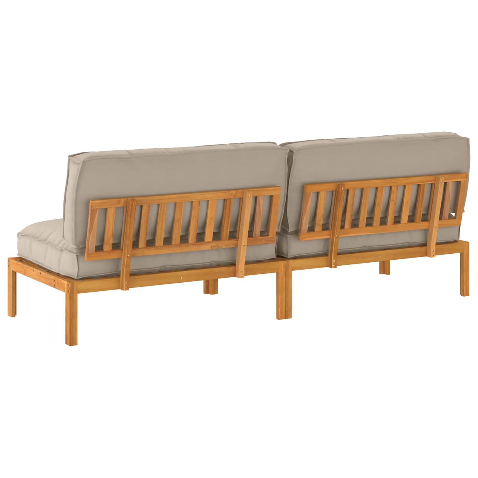Set sofe Sivo-smeđa 240 x 92 x 69 cm Čvrsto drvo akacije