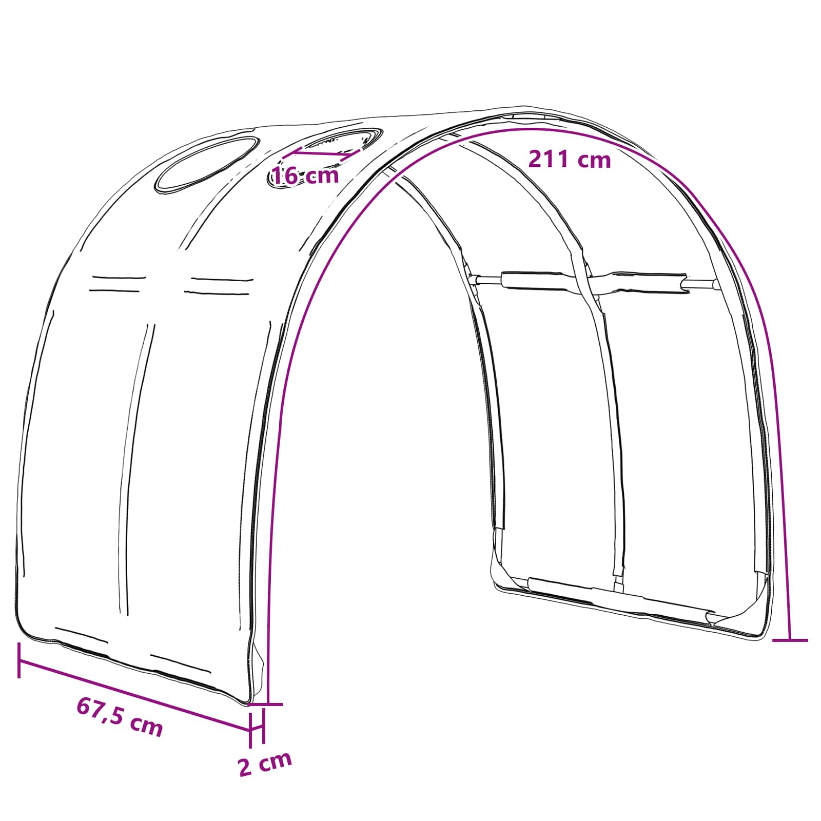 Tunis za krevet 2 pcs Crna 211 x 67.5 x 2 cm Poliester