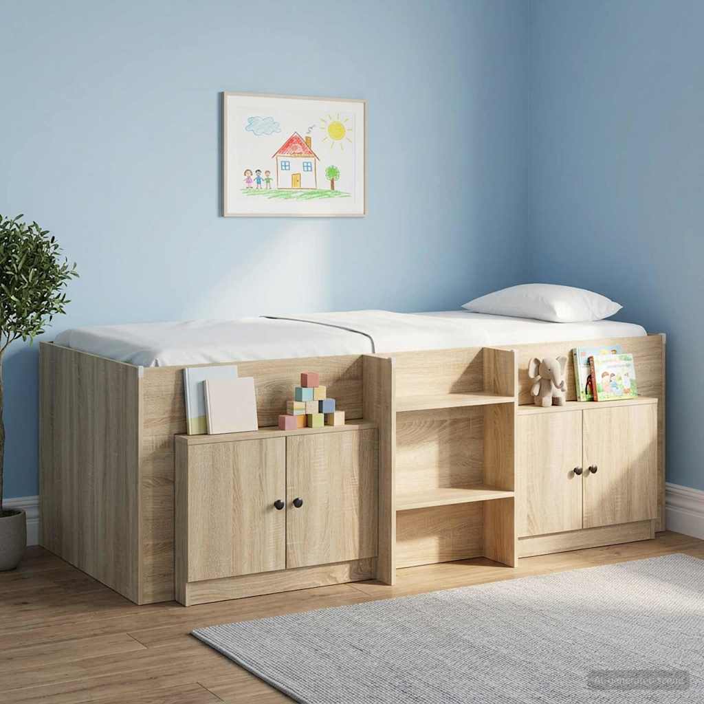 Ormarić za krevet s pohranom 2 pcs Hrast sonoma 66 x 35 x 48 cm