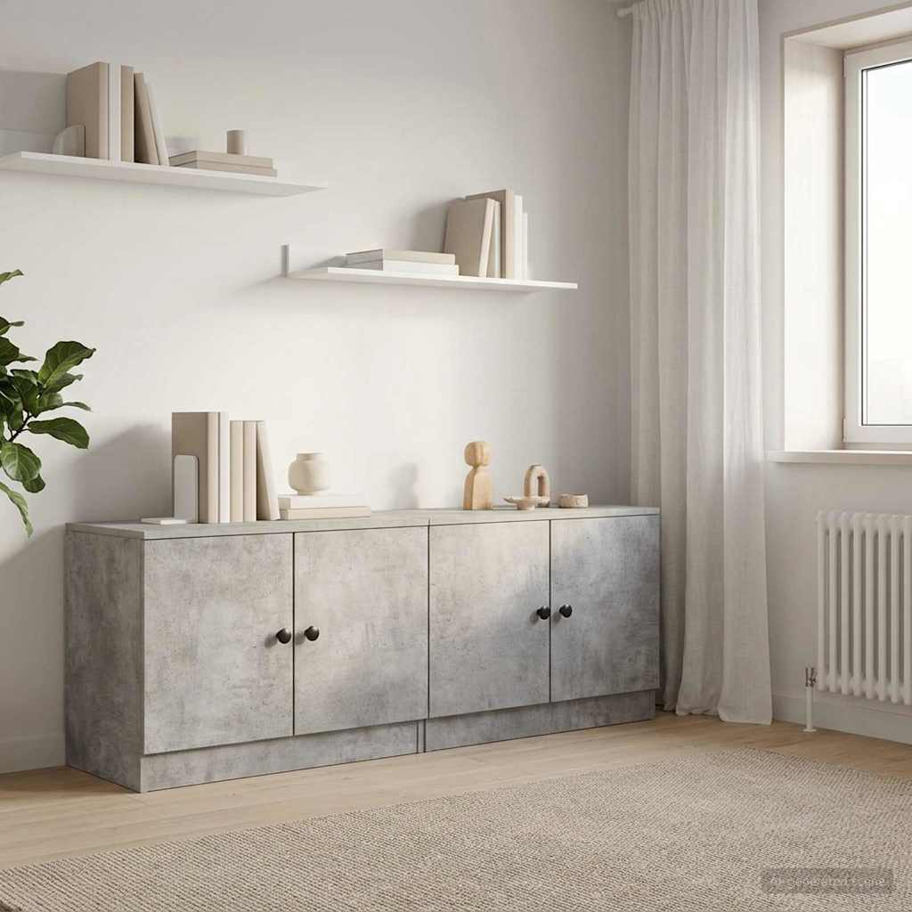 Ormarić za krevet s vratima 2 pcs Betonska siva 66 x 35 x 48 cm