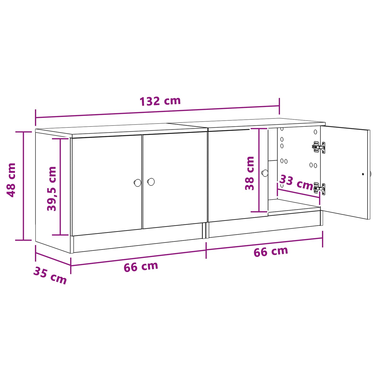 Ormarić za krevet s pohranom 2 pcs Siva Sonoma 66 x 35 x 48 cm