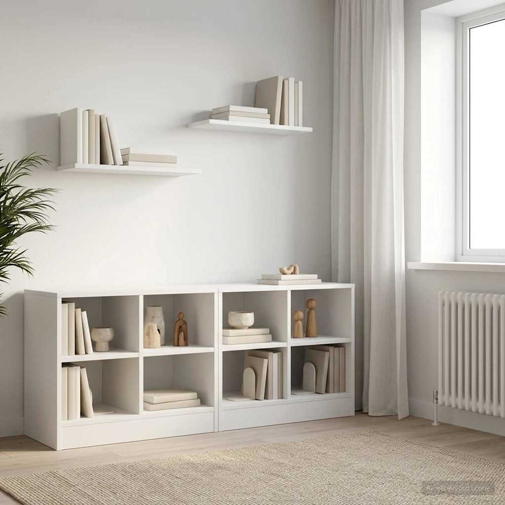 Ormarić za krevet s policom 2 pcs Bijela 66 x 33 x 48 cm